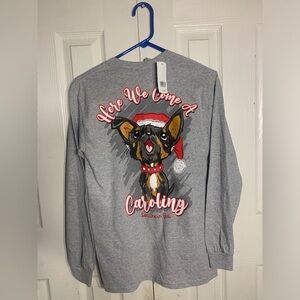 Women’s Southern Gal Small Long Sleeve Christmas‎ Chihuahua Caroling Shirt NWT